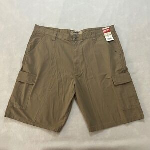 Wrangler Authentics Mens Cargo Shorts Khaki Brown Ripstop Cotton ZM6LSML Size 40